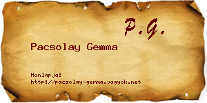 Pacsolay Gemma névjegykártya